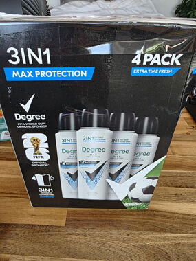 Degree Max Protection Extra Time Fresh 3-in-1 Dry Spray 4.8 oz 4 Pack